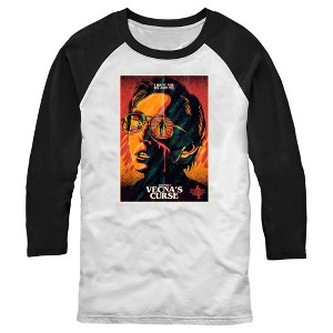 Men's Stranger Things Retro Vecna's Curse Poster Baseball Tee - 1 of 3