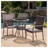 Littleton 3-Piece Wicker Patio Bistro Seating Set - Brown - Christopher Knight Home: Weather-Resistant, No Assembly Required - 3 of 4