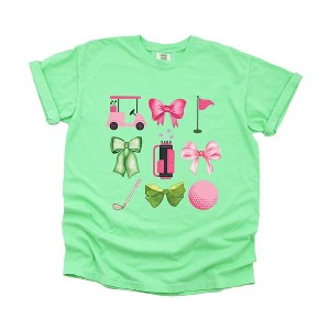 Simply Sage Market Women's Golf Icons Coquette Short Sleeve Garment Dyed Tee - 1 of 4