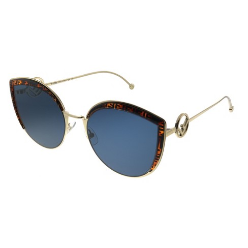 Fendi F is Fendi FF 0290 J5G Womens Cat-Eye Sunglasses Gold 58mm