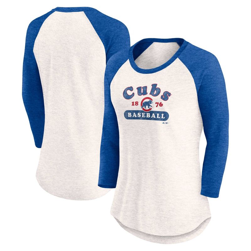 MLB Chicago Cubs Women&#39;s 3/4 Fashion T-Shirt, 1 of 4