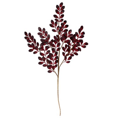 Northlight 37" Red Glittered Leaves Artificial Christmas Spray
