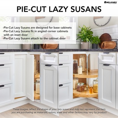 Rev-A-Shelf 28" Pie-Cut Dual Tier Lazy Susan Organizer for Corner Wall Kitchen Cabinets, Plastic Home Rotating Storage Shelves, White, 2942-28-11-1 — фото 3