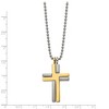 Black Bow Jewelry Titanium, Gold Tone & Stainless Steel Moveable Cross Necklace, 22 Inch - 3 of 4