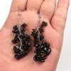 Attop Natural Tumbled Stones Earrings for Women, Reiki Healing Crystal Long Dangle Hook Eardrop - 2 of 4