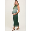 Pinkblush Forest Green Ombre Mesh Ruched Sleeveless Maternity Midi Dress - 4 of 4