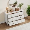 White Dresser for Bedroom with 6 Drawers, 47" Wide Wood Chest of Deep Drawers, Modern TV Stand Large Storage Organizer for Closet,Living Room,Hallway - 4 of 4