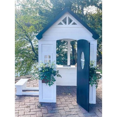 Zahara White and Black Wooden Playhouse with Kitchen