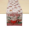 Unique Bargains Christmas Table Runner Gingerbread Man Mug Linen Red Brown White 72"x13" 1 Pc - 4 of 4