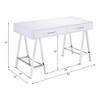 Synthetic Wood Modern Rectangular Writing Desk with USB Port and Storage Drawers - 2 of 4
