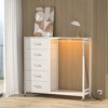 Aheaplus 45'' W Dresser with 5 Drawers and Charging Station, Rolling Closet Organizer with Hanging Rods - 4 of 4