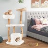 Tangkula 49" Tall Wooden Cat Tree Solid Wood Cat Tower with Jute Scratching Posts - 3 of 4
