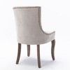 Kumasinova Set of 2 Side Dining Chair, Thickened Fabric Kitchen Chairs with Neutrally Toned Solid Wood Legs & Bronze Nail Head - 3 of 4