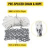 VEVOR Windlass Anchor Rode and Chain, 5/16" x 15' Boat Anchor Chain and 1/2" x 200' Nylon Rope, 2373 lbs. WLL/7120 lbs. BS, Silver - 3 of 4