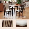 Aghana Digitals 4-Piece Farmhouse Dining Chairs, Rubber Wood Frame with Foam Cushion, Dark Brown & - 4 of 4