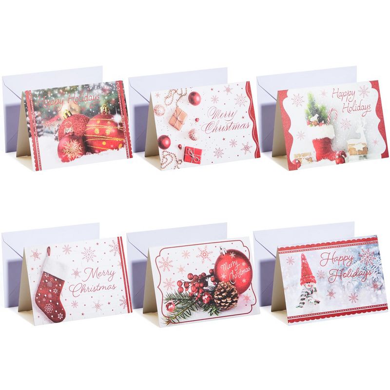 JOYIN 72 Piece Holiday Christmas Greeting Cards (Red Foil Collection), 2 of 10