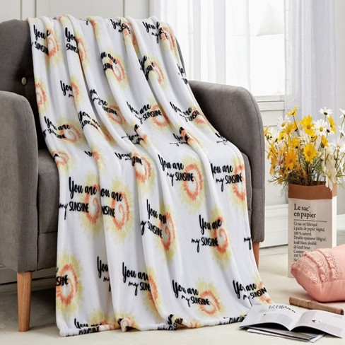 Yellow plush throw online blanket