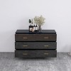 KIGFTSOD High Glossy Surface 6 Drawers Dresser£¬Black - 2 of 4