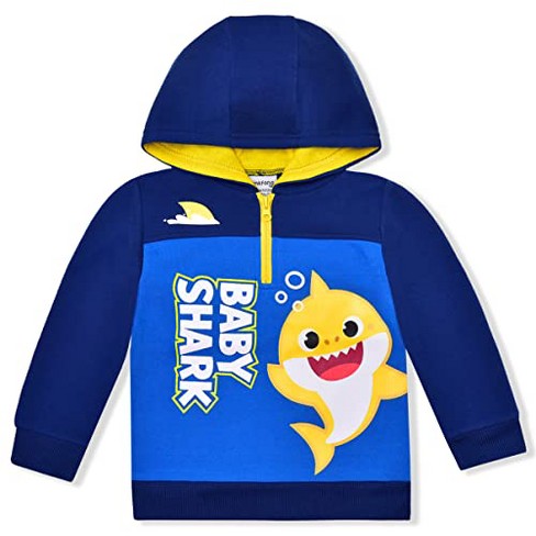 Nickelodeon Boy s Baby Shark Half Zip Pullover Graphic Hoodie For Toddler Target