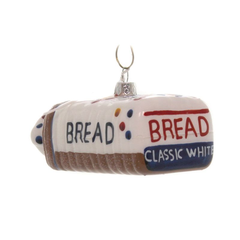 Holiday Ornaments Sliced Bread  -  One Ornament 1.75 Inches -  Christmas  Dough Toast  -  Go4264  -  Glass  -  White, 2 of 3