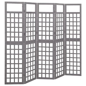 vidaXL 5-Panel Room Divider/Trellis Solid Fir Wood Gray 79.3"x70.9" - 1 of 1