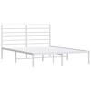 vidaXL White Queen Metal Bed Frame with Headboard & Slats, No Mattress, Easy Assembly - 2 of 4