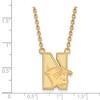 Black Bow Jewelry 14k Yellow Gold Plated Sterling Silver Northwestern Wildcats NCAA Necklace 18 Inch - 2 of 4