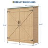 Wooden Outdoor Storage Cabinet with Waterproof Sloped Roof, 2 Removable Shelves & Lockable Double Doors - Yard, Garage, Patio Shed - 2 of 4