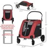 Gulches Pet Strollers: Foldable Dog Stroller with Universal Wheels and Storage Basket, Red - 3 of 4