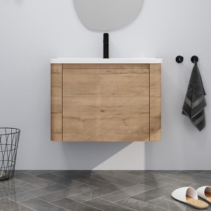 GDFStudio Nibley Wall-Mounted Bathroom Vanity with Ceramic Sink - 1 of 4