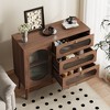 Bella Depot 39.37'' Accent Wooden Storage Cabinet with Shelves with 3 Drawers and Door - 4 of 4