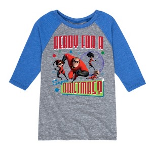 Boys' - Disney - Ready For A Super Christmas Raglan Graphic T-Shirt - 1 of 3