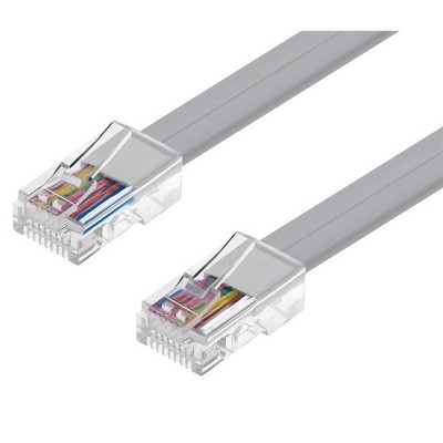 Monoprice Landline Telephone Cable - 7 Feet - RJ45(8P8C) Reverse for Voice