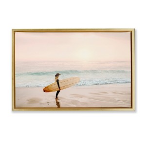 Stupell Industries Surfer Cowgirl on Beach, 31" x 21" - 1 of 4