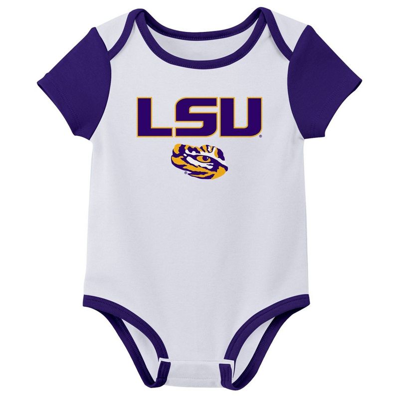 NCAA LSU Tigers Infant 3pk Bodysuit, 2 of 5