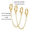 925 Sterling Silver Double Hoop Chains Earrings Double Piercing for Women,Dangle Hoop Earrings Two Holes Piercing Jewelry Gifts - 2 of 4