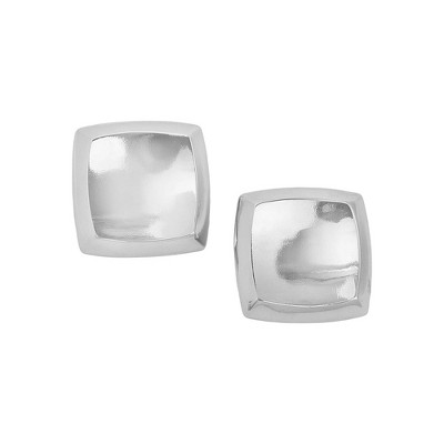 SOHI Women's Metallic Silver The Slab Drop Earrings