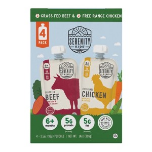 Serenity Kids Free Range Chicken & Grass Fed Beef with Organic Vegetables Baby Food Pouches Variety Pack - 4pk/3.5oz - 1 of 4