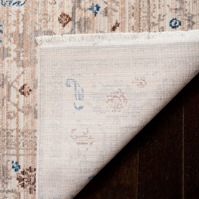 Ivory and Light Grey Hand-Knotted Synthetic 6' x 9' Rug