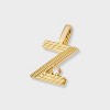14K Gold Dipped Cubic Zirconia Ribbed Letter Charm - A New Day™ Gold - 2 of 2
