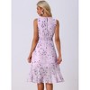 Allegra K Women's Wrap Ruffle High Low Hem Round Neck Keyhole Back Sleeveless Floral Dress - 4 of 4