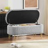 CAVINAS Velvet Storage Ottoman Bench with Firm Turned Wood Legs,Upholstered Storage Ottoman,Storage Benches for Living Room,Bedroom - 2 of 4