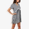 Anna-Kaci Women's Gingham V-Neck Short Sleeve Dress With Empire Waist - 3 of 4