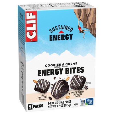 CLIF Bar Plant Based Energy Bites Cookies & Creme Made with Organic Oats - 6g Protein - 9.7oz/5ct