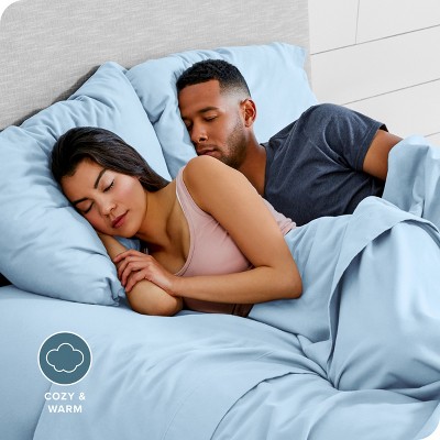 Light Blue Cotton Flannel Standard Pillowcase Set