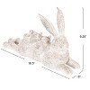 Storied Home Decorative Resting Rabbit with Birds Figurine, Distressed White - 3 of 4