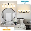 POWLIG 38.9-in 5-Light Black Dimmable Bathroom Vanity Light with 5.9in Milk Opal Glass Globe Shade - 2 of 4