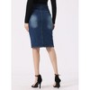 INSPIRE CHIC Women's High Waist Split Hem Casual Denim Pencil Skirt - 4 of 4