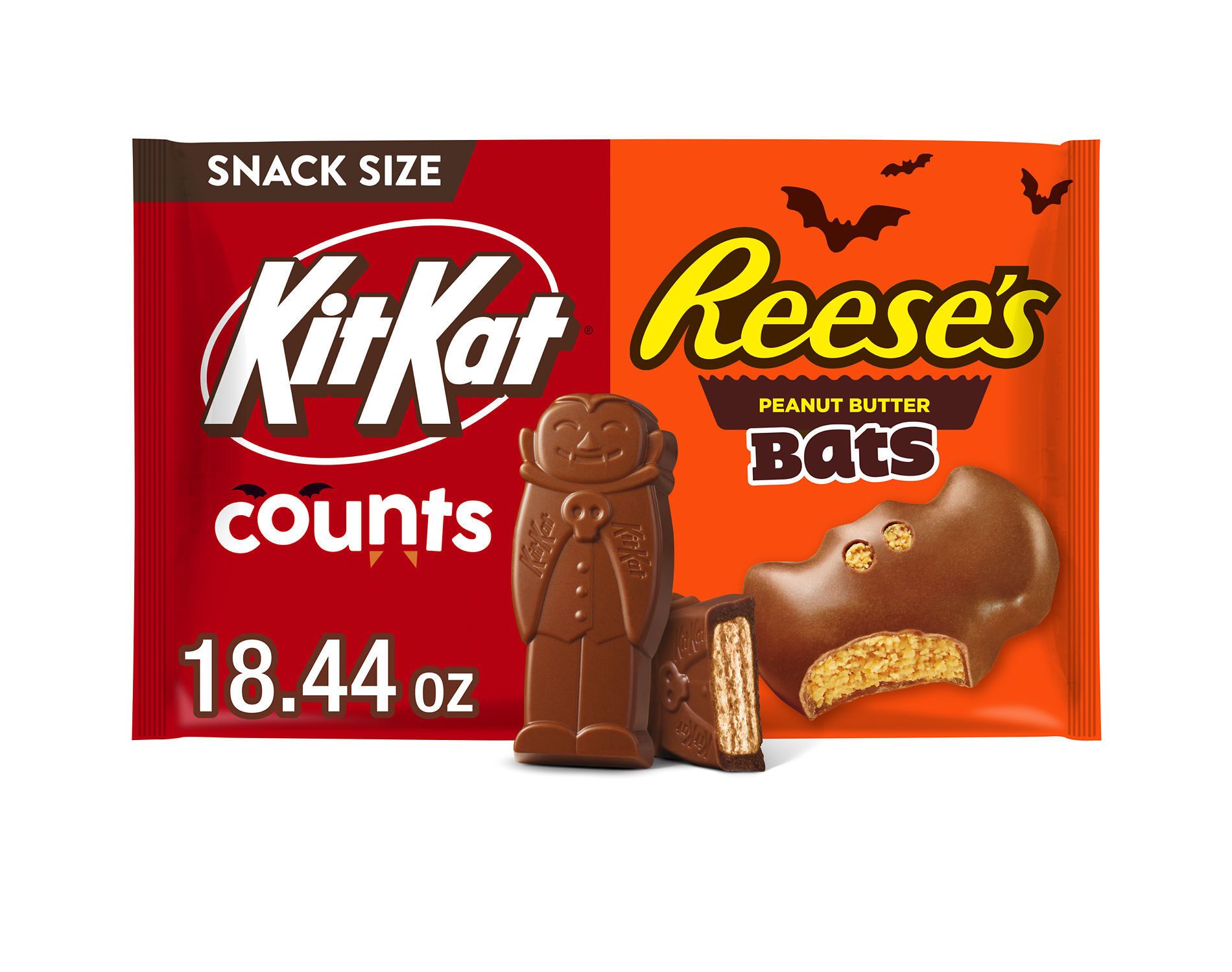 Reese's and Kit Kat Milk Chocolate Halloween Pumpkin Candy Shapes - 18.44oz/30pc