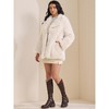 INSPIRE CHIC Women's Faux Fur Fluffy Long Sleeve Lapel Winter Outerwear Coat - 2 of 4